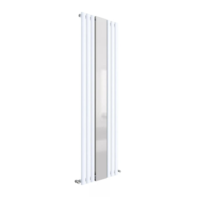 Hudson Reed Revive High Gloss White Single Panel Radiator With Mirror - 1800mm x 499mm - Trusted Building Supplies