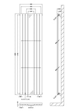 Hudson Reed Revive High Gloss White Single Panel Radiator With Mirror - 1800mm x 499mm - Trusted Building Supplies