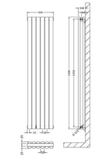 Hudson Reed Revive White Double Panel Designer Radiator - 1500mm x 354mm - Trusted Building Supplies