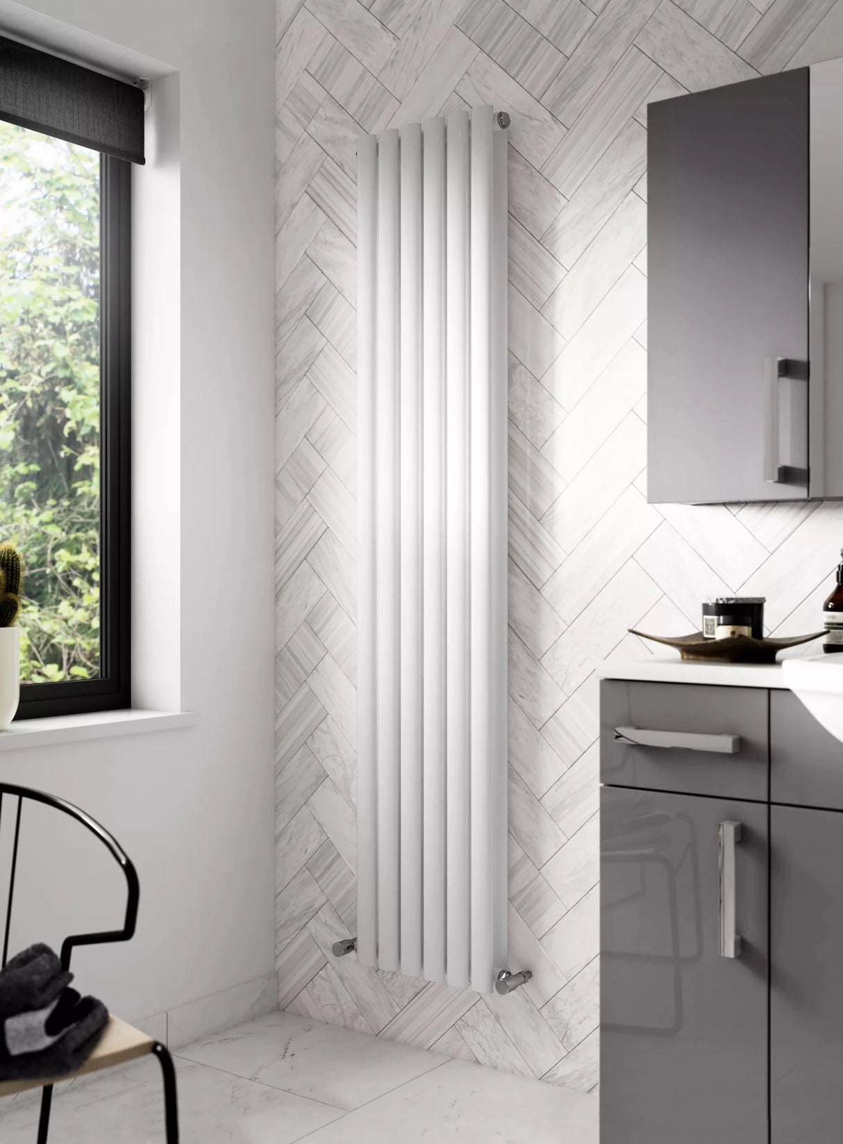 Hudson Reed Revive White Double Panel Designer Radiator - 1800mm x 354mm - Trusted Building Supplies