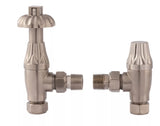 Hudson Reed Satin Nickel Thermostatic Radiator Valve Pack Pair - Trusted Building Supplies