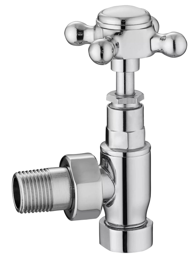 Hudson Reed Traditional Chrome Angled Radiator Valve Pack Pair - Trusted Building Supplies