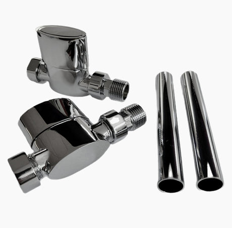 Kartell Aspen Straight Radiator Valve 15mm - Pair - Trusted Building Supplies
