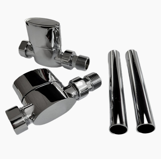 Kartell Aspen Straight Radiator Valve 15mm - Pair - Trusted Building Supplies