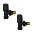 Kartell Black Angled Radiator Valve 15mm - Pair - Trusted Building Supplies