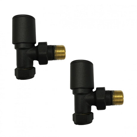 Kartell Black Angled Radiator Valve 15mm - Pair - Trusted Building Supplies