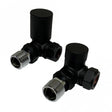 Kartell Black Corner Radiator Valve 15mm - Pair - Trusted Building Supplies