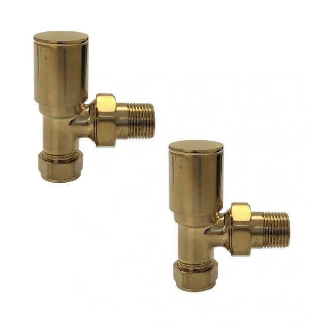 Kartell Brass Angled Radiator Valve 15mm - Pair - Trusted Building Supplies
