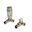 Kartell Brushed Nickel Corner Thermostatic Radiator Valve - Twin Pack - Trusted Building Supplies