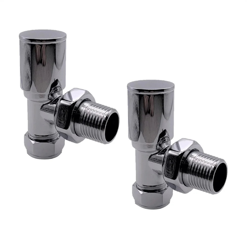 Kartell Chrome Angled Radiator Valve 15mm - Pair - Trusted Building Supplies