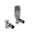 Kartell Chrome Angled Thermostatic Radiator Valve - Twin Pack - Trusted Building Supplies