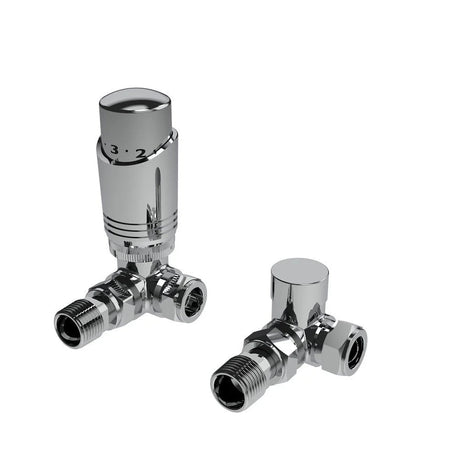 Kartell Chrome Corner Thermostatic Radiator Valve - Twin Pack - Trusted Building Supplies