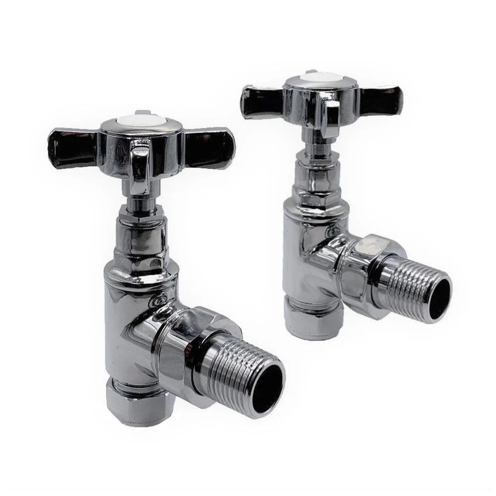 Kartell Cross Head Angled Radiator Valve - Pair - Trusted Building Supplies