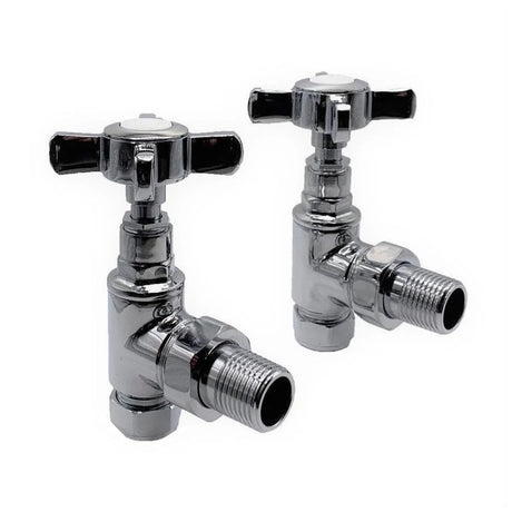 Kartell Cross Head Angled Radiator Valve - Pair - Trusted Building Supplies