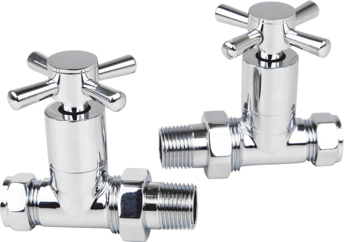Kartell Cross Head Straight Radiator Valve - Pair - Trusted Building Supplies