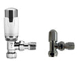 Kartell Refined Angled Thermostatic Radiator Valve & Lockshield - Twin Pack - Trusted Building Supplies