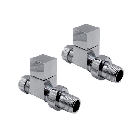 Kartell Square Straight Radiator Valve - Pair - Trusted Building Supplies