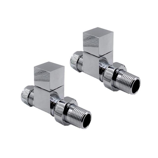 Kartell Square Straight Radiator Valve - Pair - Trusted Building Supplies