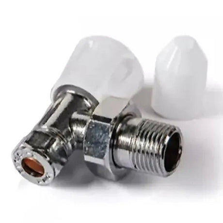 Kartell Style 15mm Angled Lockshield & Wheelhead Radiator Valve - Trusted Building Supplies