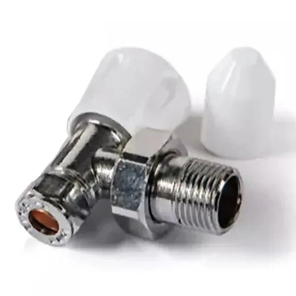 Kartell Style 15mm Angled Lockshield & Wheelhead Radiator Valve - Trusted Building Supplies