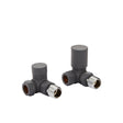 Kartell Textured Grey Corner Radiator Valve 15mm - Pair - Trusted Building Supplies
