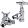 Kartell Traditional Cross Head Angled Radiator Valve - Pair - Trusted Building Supplies