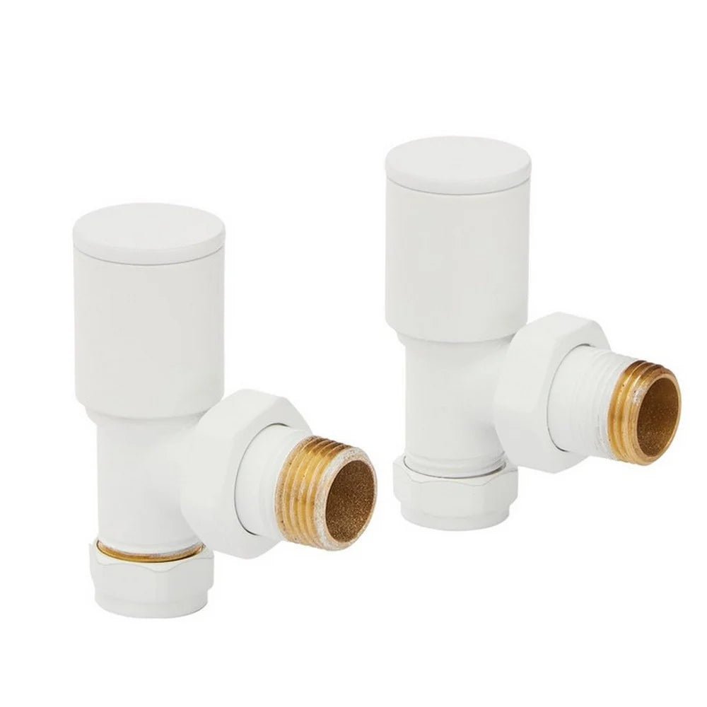 Kartell White Angled Radiator Valve 15mm - Pair - Trusted Building Supplies