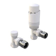 Kartell White Angled Thermostatic Radiator Valve - Twin Pack - Trusted Building Supplies