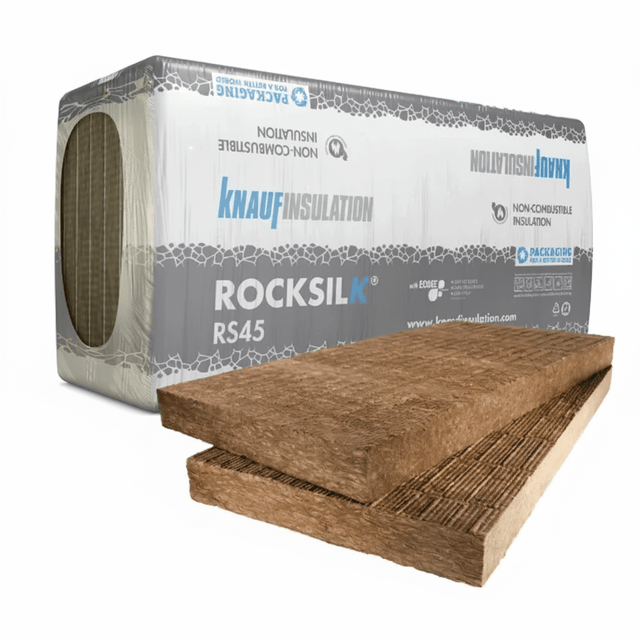 Knauf Rocksilk RS45 50mm Mineral Wool Insulation Slab - 7.52m2 - Trusted Building Supplies