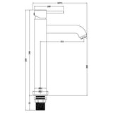Linear Brushed Brass High - Rise Mono Basin Mixer Tap - Trusted Building Supplies