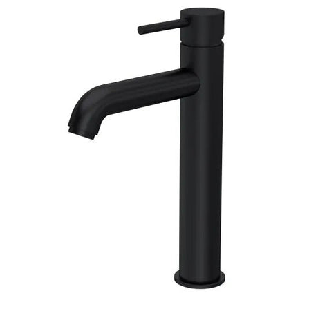 Linear Matt Black High - Rise Mono Basin Mixer Tap - Trusted Building Supplies