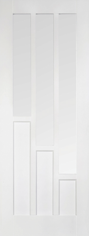 LPD Coventry White Primed 3L Clear Glass Internal Door - Trusted Building Supplies
