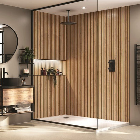 Naturepanel Hydrolock T & G Slat Wall Panel - Brown Cuneo Oak - Trusted Building Supplies