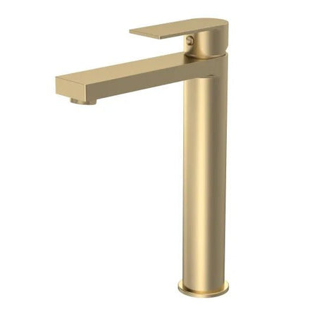 Nordic Brushed Brass High - Rise Mono Basin Mixer Tap - Trusted Building Supplies
