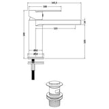 Nordic Chrome Mono Basin Mixer Tap with Push Button Waste - Trusted Building Supplies