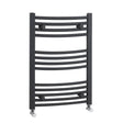 Nuie Anthracite Curved Vertical Heated Towel Rail - 700mm x 500mm - Trusted Building Supplies