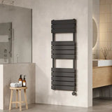 Nuie Anthracite Vertical Electric Heated Towel Rail - 1213mm x 500mm - Trusted Building Supplies