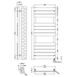 Nuie Anthracite Vertical Electric Heated Towel Rail - 1213mm x 500mm - Trusted Building Supplies