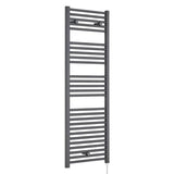 Nuie Anthracite Vertical Electric Heated Towel Rail - 1375mm x 480mm - Trusted Building Supplies