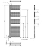 Nuie Anthracite Vertical Electric Heated Towel Rail - 1375mm x 480mm - Trusted Building Supplies