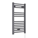 Nuie Anthracite Vertical Electric Heated Towel Rail - 720mm x 400mm - Trusted Building Supplies