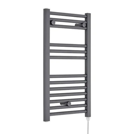 Nuie Anthracite Vertical Electric Heated Towel Rail - 720mm x 400mm - Trusted Building Supplies