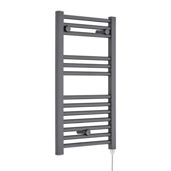 Nuie Anthracite Vertical Electric Heated Towel Rail - 720mm x 400mm - Trusted Building Supplies