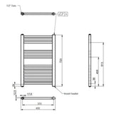 Nuie Anthracite Vertical Electric Heated Towel Rail - 720mm x 400mm - Trusted Building Supplies