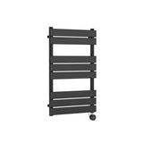 Nuie Anthracite Vertical Electric Heated Towel Rail - 840mm x 500mm - Trusted Building Supplies