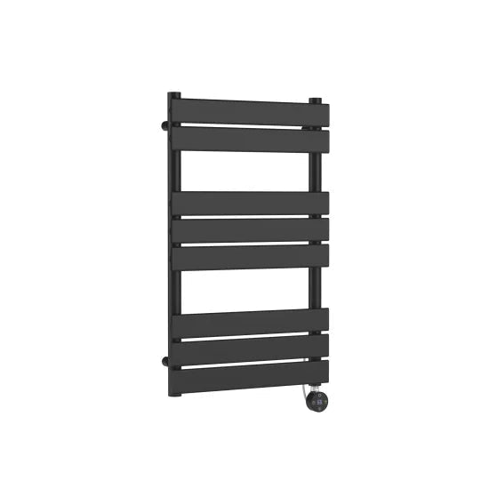 Nuie Anthracite Vertical Electric Heated Towel Rail - 840mm x 500mm - Trusted Building Supplies