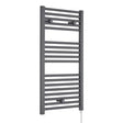 Nuie Anthracite Vertical Electric Heated Towel Rail - 920mm x 480mm - Trusted Building Supplies