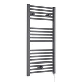 Nuie Anthracite Vertical Electric Heated Towel Rail - 920mm x 480mm - Trusted Building Supplies