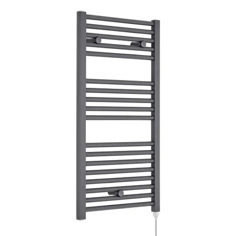 Nuie Anthracite Vertical Electric Heated Towel Rail - 920mm x 480mm - Trusted Building Supplies
