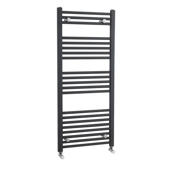 Nuie Anthracite Vertical Heated Towel Rail - 1150mm x 500mm - Trusted Building Supplies